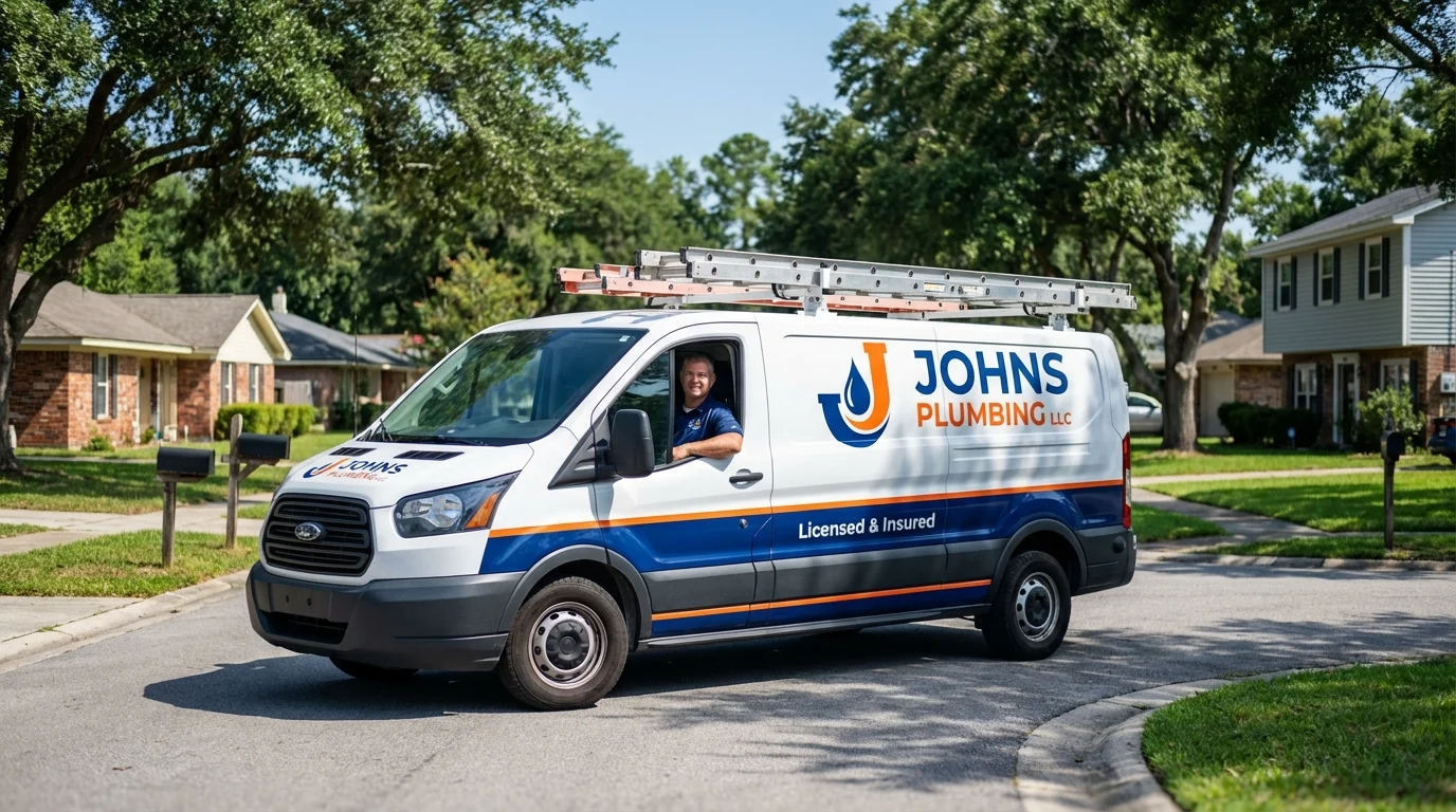 Johns Plumbing LLC service van in Russell, KY